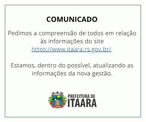 Comunicado Atualização De Informações Prefeitura Municipal De Itaara