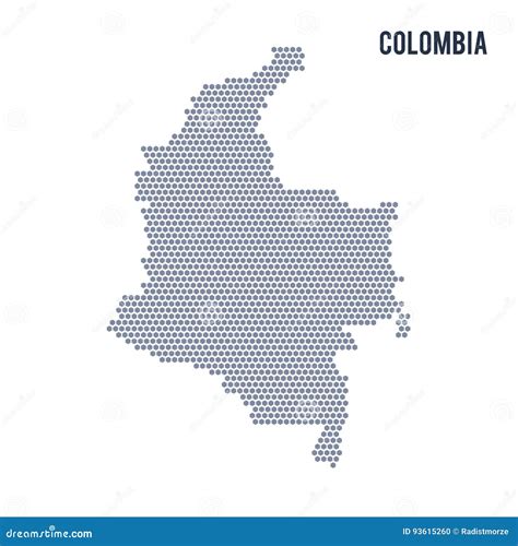 Vector Hexagon Kaart Van Colombia Op Een Witte Achtergrond Stock