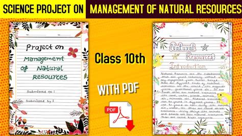 Science Project File On The Topic Of Management Of Natural Resources