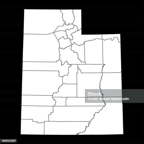 Utah State Map With Counties Vector Illustration Stock Illustration Download Image Now