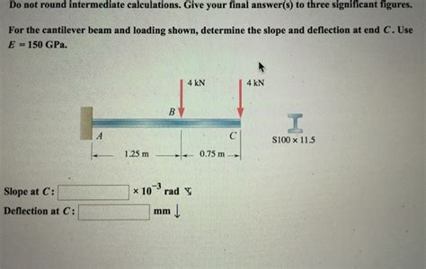 Solved For The Cantilever Beam And Loading Shown Determine Chegg