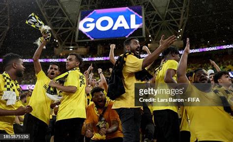 Fans of Al Ittihad FC celebrate during the FIFA Club World Cup match ...