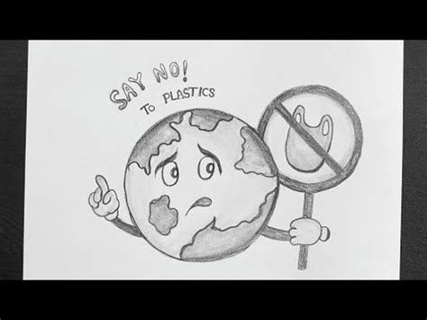 Say No To Plastic Drawing | Stop Plastic Pollution Drawing | Stop Using Plastic Bag Pencil Drawing