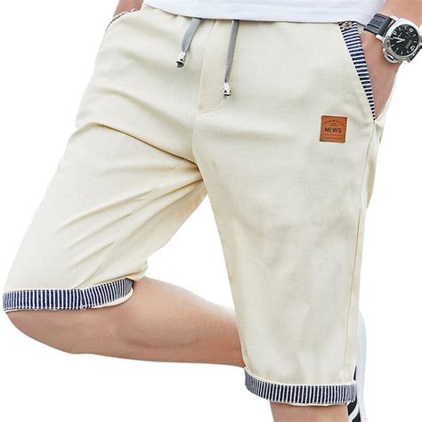 Pantalones cortos de playa de algodón para hombre shorts informales de