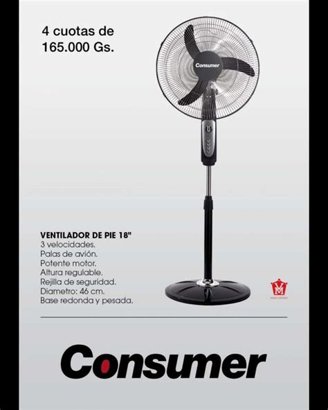 Ventilador De Pie Pulgadas Consumer Velocidades Ancapmaster Id