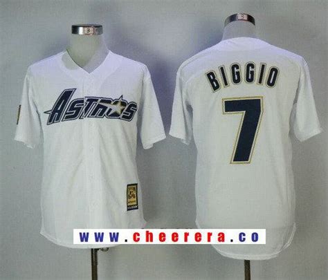 Mens Houston Astros 7 Craig Biggio White Astrodome 1981 Throwback