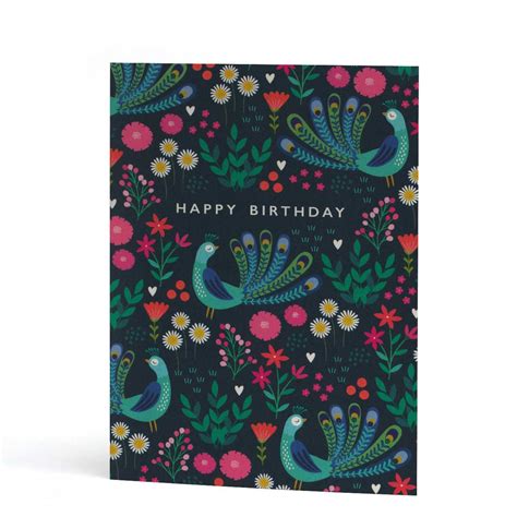 Happy Birthday Peacocks Greeting Card Curious Pancake — The Curious