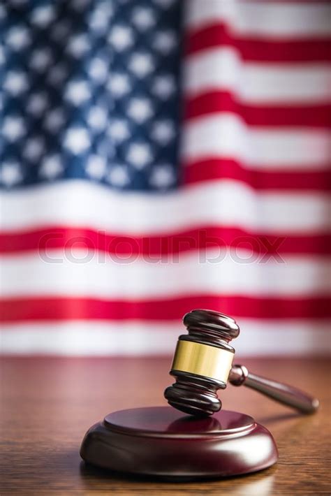 The Judge Gavel And Background With Usa Stock Image Colourbox