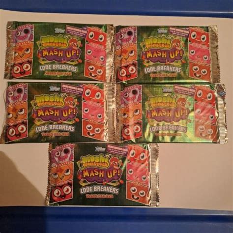 5x Packs TOPPS Moshi Monsters MASH UP Code Breakers Trading Card Game