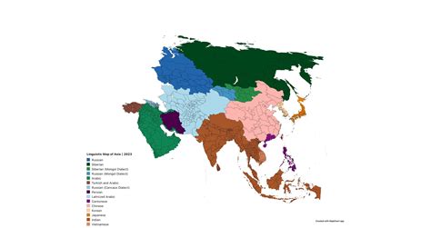 Linguistic Map of Asia (2023) : r/MapChart