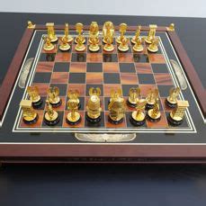 VERY RARE MINT The King Tutankhamun Egyptian Chess Set Heavy 24