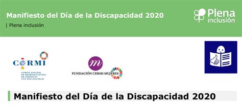 Manifiesto del Día de la Discapacidad 2020 Plena inclusión Andalucia