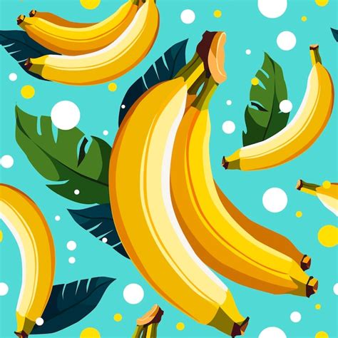 Premium Vector Vector Seamless Pattern With Yellow Bananas Isolated