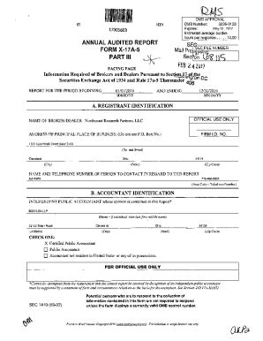 Fillable Online ANNUAL AUDITED REPORT FORM X 17A 5 Mai Pro N PART