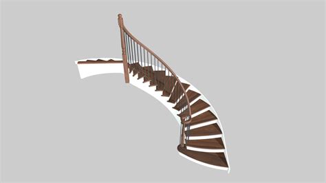 Circular Stair 180 Degree With Bowed Treads 3d Model By