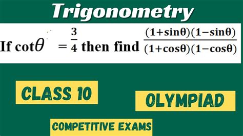 Trigonometry Competitive Exams Class Trigonometric Identities