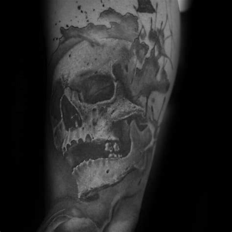 Watercolor Skull Tattoo Designs For Men Colorful Ink Ideas