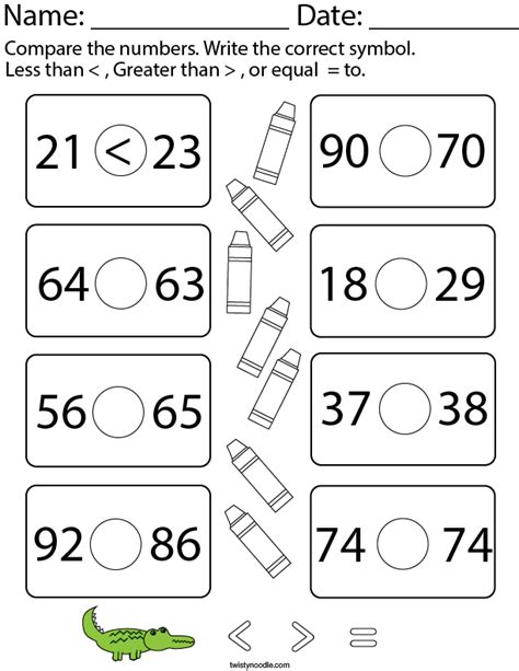 Greater Than Less Than Worksheets - Math-Aids.Com - Worksheets Library