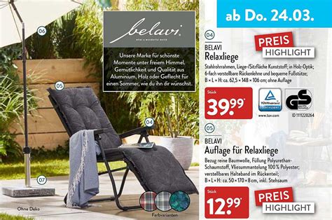 Belavi Relaxliege Oder Auflage F R Relaxliege Angebot Bei Aldi Nord