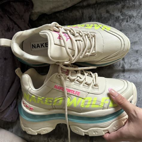 Naked Wolfe Fierce Cloud Trainer Cream With Neon Depop