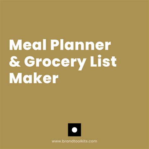 Meal Planner And Grocery List Maker Brand Builder Toolkits By Virtuallinda