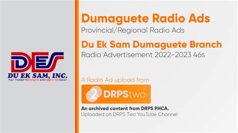 Du Ek Sam Dumaguete Branch Radio Ad 2022 2023 46s YouTube