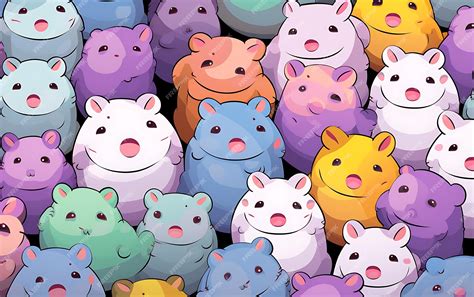 Premium AI Image | Japanese cute hippotamus repeated patterns anime art style with pastel colors