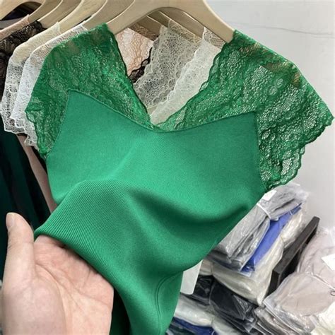 Débardeur en satin Ice Injing Lace Top Camisole pour FRWDgr Green