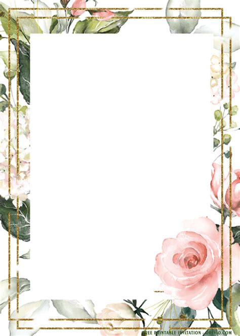 Free Printable Floral Frame Invitation Templates For Any