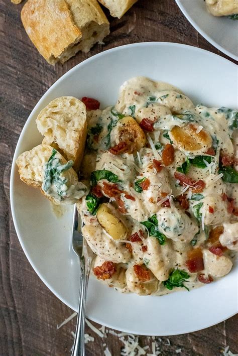 Creamy Bacon Parmesan Gnocchi With Peanut Butter On Top