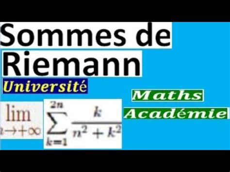 Sommes De Riemann Corrig Td Suites Limite Int Grale Maths Acad Mie