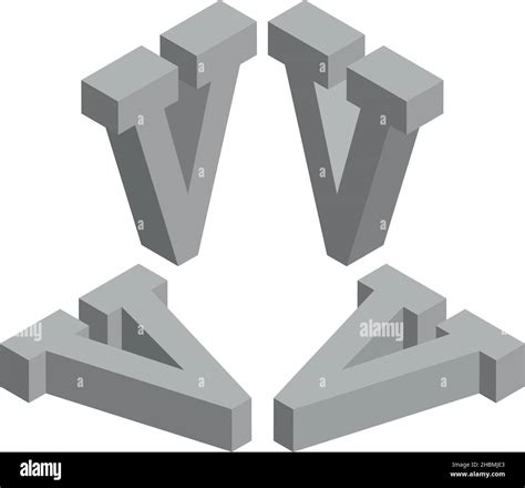 Isometric Letter V Template For Creating Logos Emblems Monograms