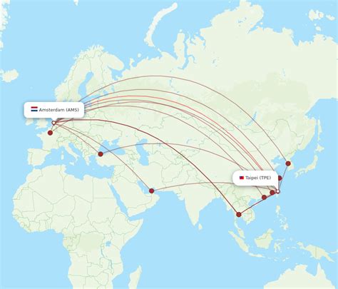 All Flight Routes From Taipei To Amsterdam TPE To AMS Flight Routes