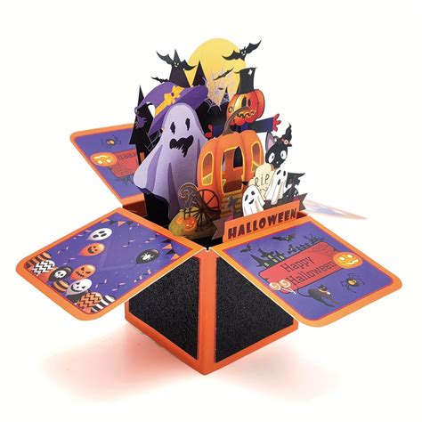 Halloween Pop Up Box Card, Haunted Mansion Pop Up Card, 3D Box Card ...