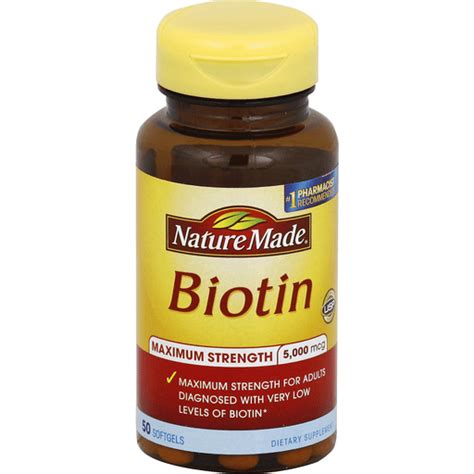 Nature Made Biotin Maximum Strength 5000 Mcg Softgels Vitamins