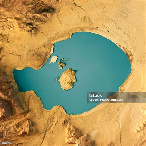 Mono Lake 3d Render Topographic Map Color Stock Photo Download Image