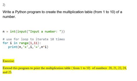 Solved 2 Write A Python Program To Create The Multiplication Chegg