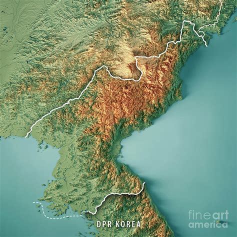 Topographical Map Of The Korean Peninsula