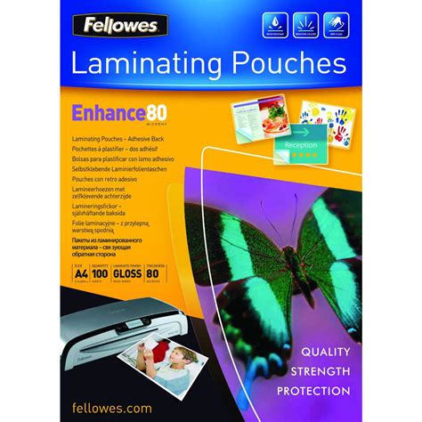 Fellowes Pochettes Brillantes A X Pochettes Et Plastifieuse