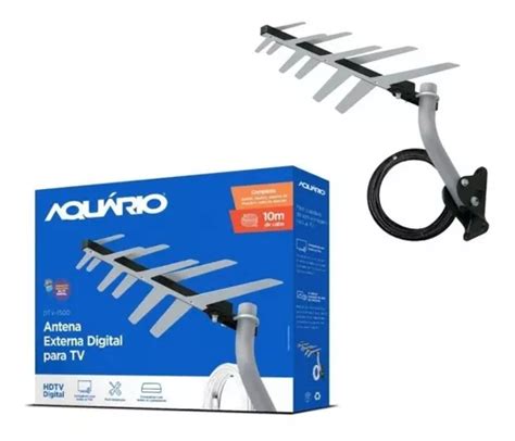 Antena Aquário Tv 2 Em 1 Uhf hd Dtv 1500 Cabo Full Hd