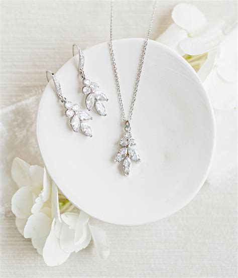 Silver Bridesmaid Jewelry Set Bridesmaid T Bridal Jewelry Etsy