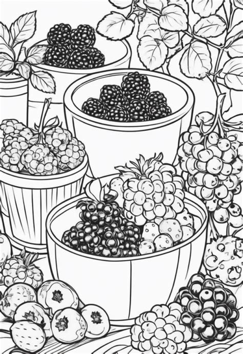 Mixed Berries Coloring Page Color My Pages