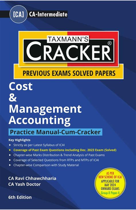 Taxmann S Practice Manual Cracker For Cost Management Accounting