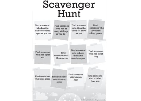 Scavenger Hunt (completed) - Studyladder Interactive Learning Games