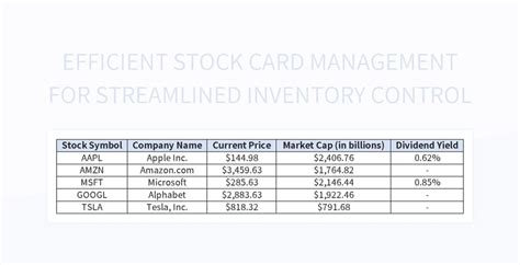 Free Stock Card Templates For Google Sheets And Microsoft Excel ...