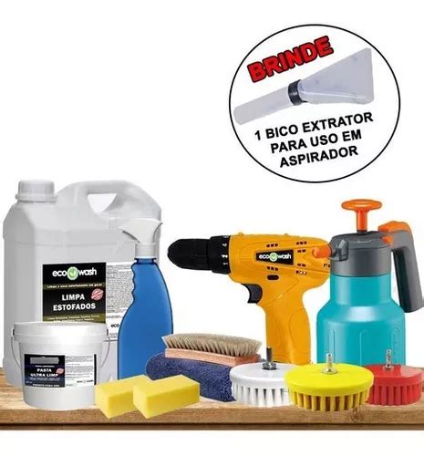 Kit Profissional Lava A Seco Estofados Lava Sofá Banco Carro