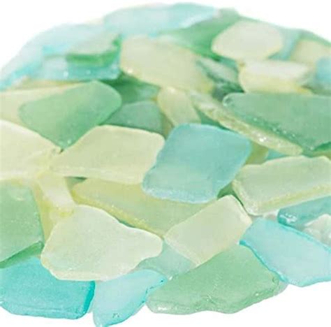 Sea Glass 11 Ounces Green Yellow Aqua Sea Glass - Bulk Seaglass Pieces for Beach Decor & Crafts ...