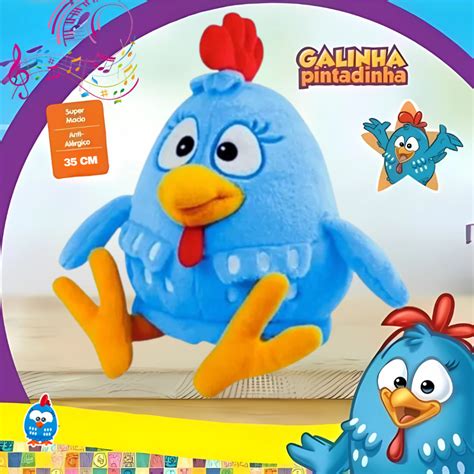 Pelucia Galinha - Pelúcia Galinha Pintadinha Musical 35 CM Brinquedo Presente Envio ...