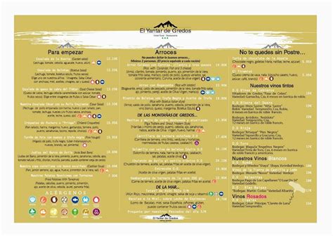 Carta De Restaurante El Yantar De Gredos San Mart N Del Pimpollar