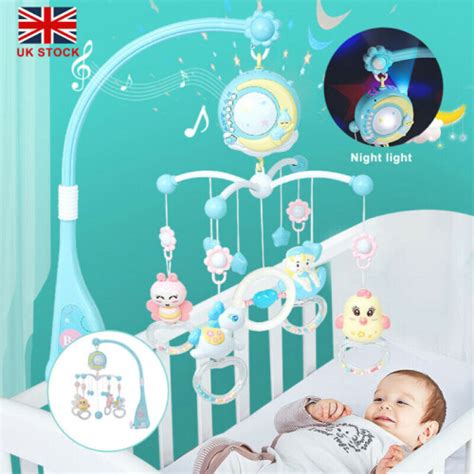 Musical Crib Bed Bell Toy Cot Stars Dreams Light Nusery Lullaby Toy On